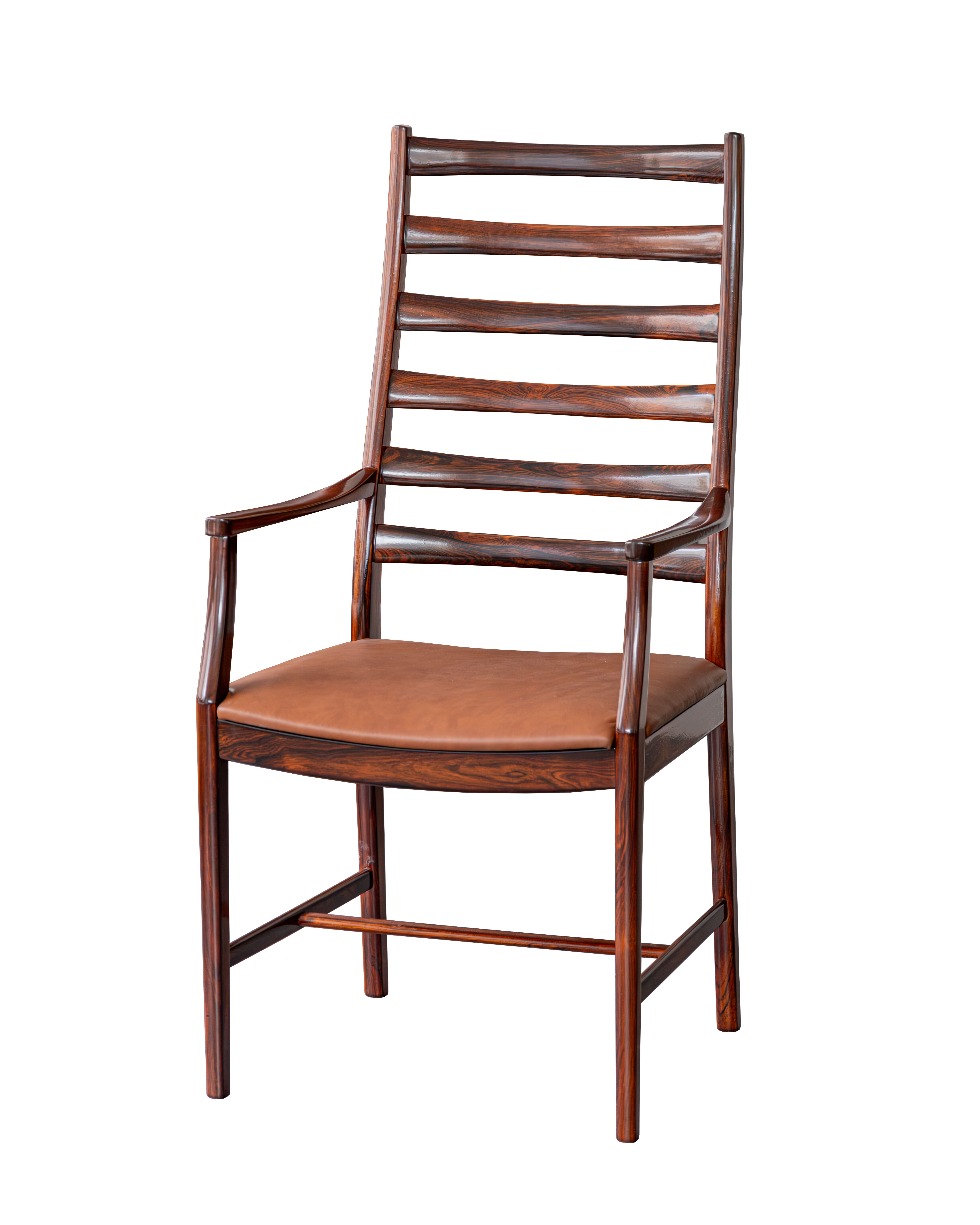 Pair of danish rosewood and leather armchairs