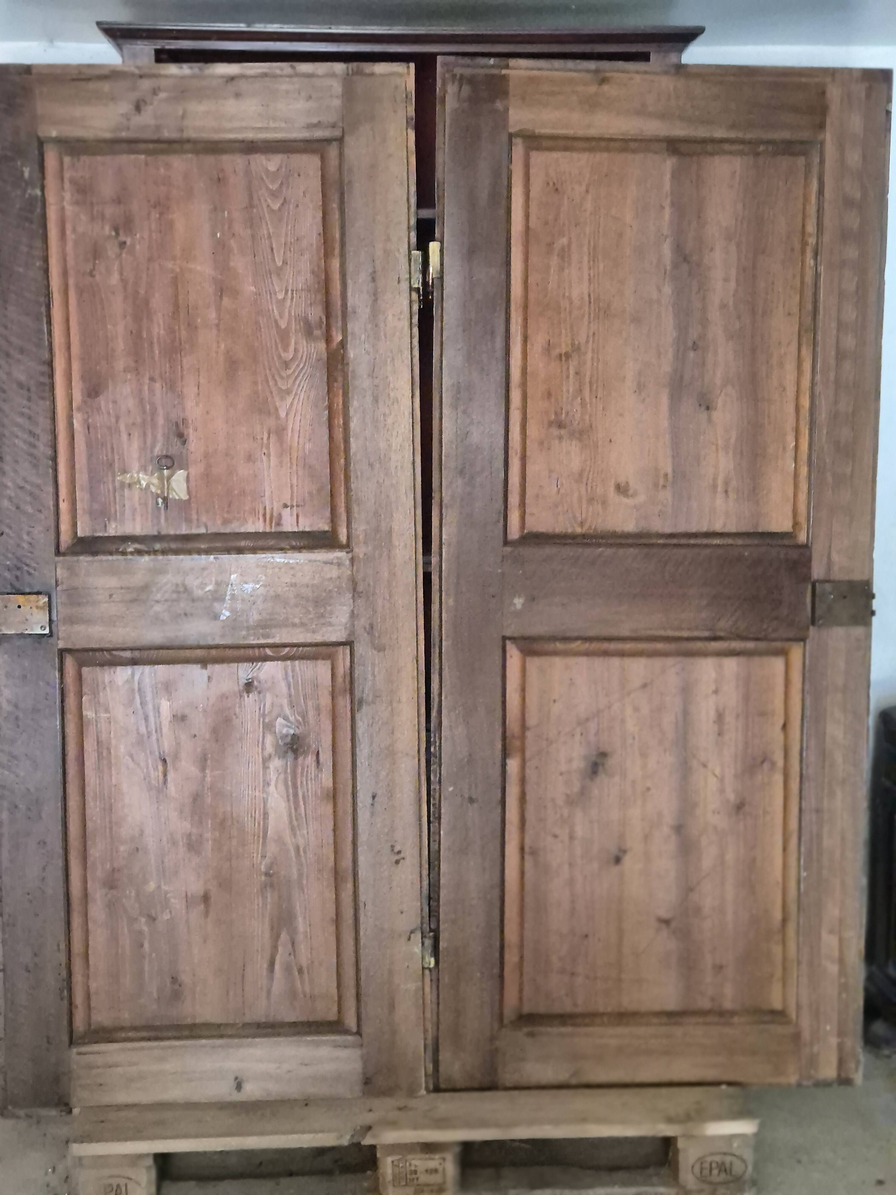 Pair of doors in walnut and walnut burl, 19th century.