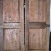 Pair of doors in walnut and walnut burl, 19th century.
