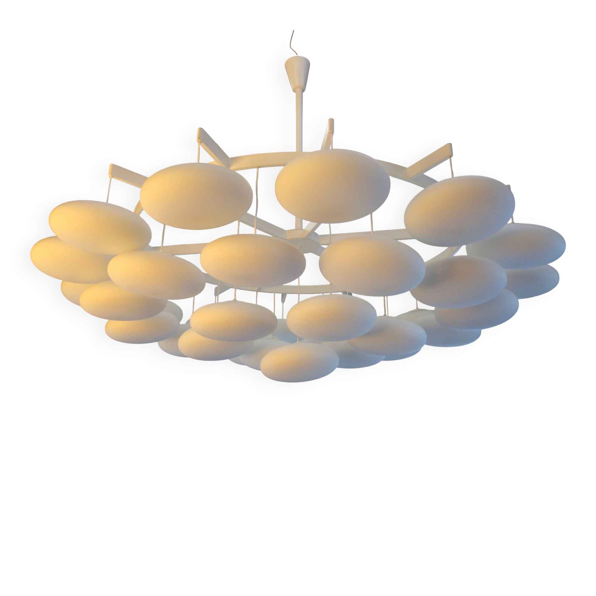 Impressive large modern cloud chandelier from the mid-century Milchhalle Vienna.