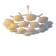 Impressive large modern cloud chandelier from the mid-century Milchhalle Vienna.