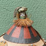 Lot de 3 chapeaux de paille et cuir, peuple Peul, Mali