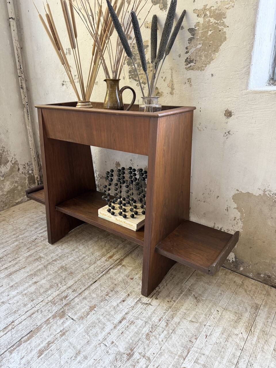 Jardinière années 50 palissandre constructiviste