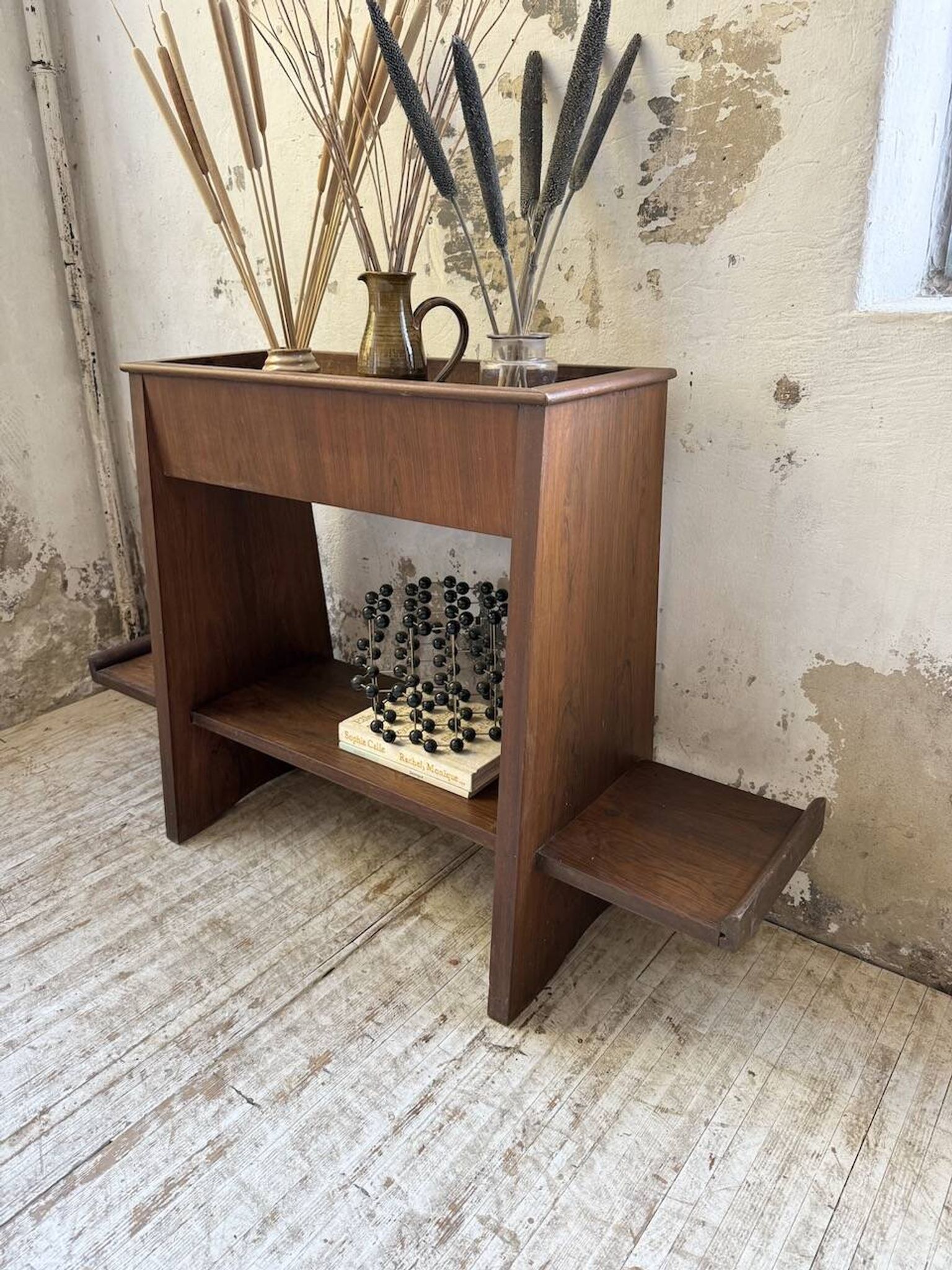 Jardinière années 50 palissandre constructiviste