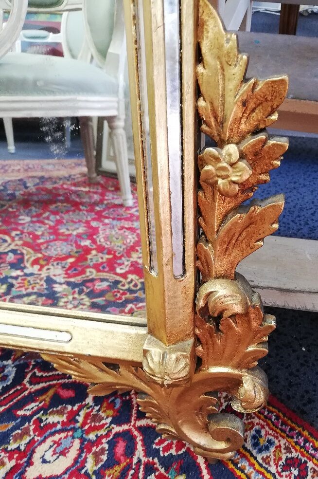 In-between wood stucco mirror Golden STYLE LOUIS XV trumeau ice decoration Castle