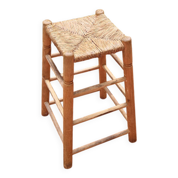 Tabouret en jonc et bouleau DLG Charlotte Perriand 1960