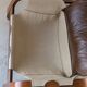 Leather and wood armchair, brutalist style.