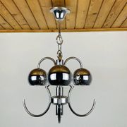 Vintage mid-century eye pendant lamp, Silver, Italy, 1970s