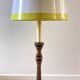 Candle holder lamp with walnut effect, vintage.