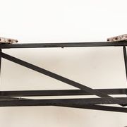Danish high and low table in teak and brown lacquered wood, Smørrebrø model