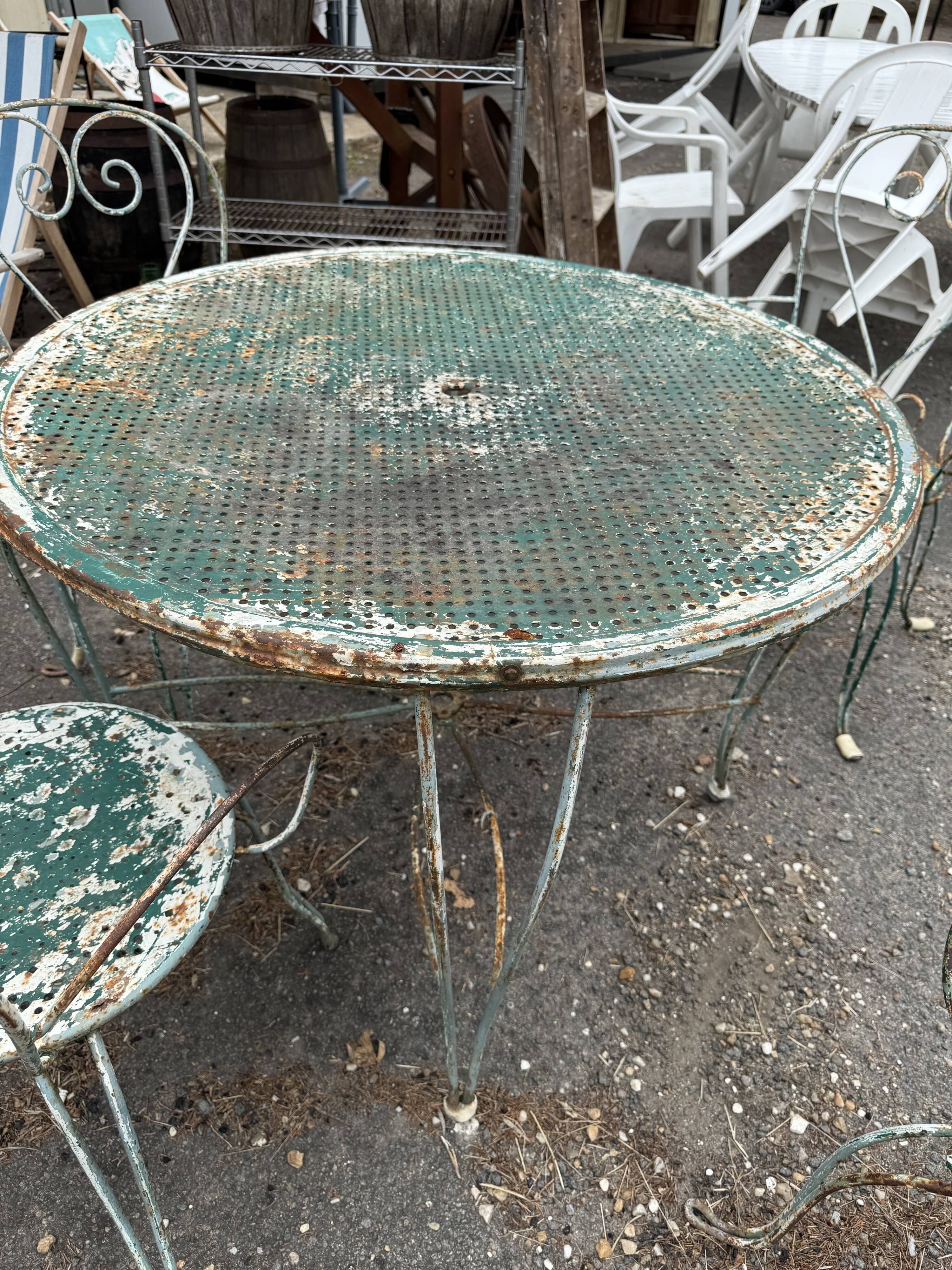 Wrought iron garden furniture