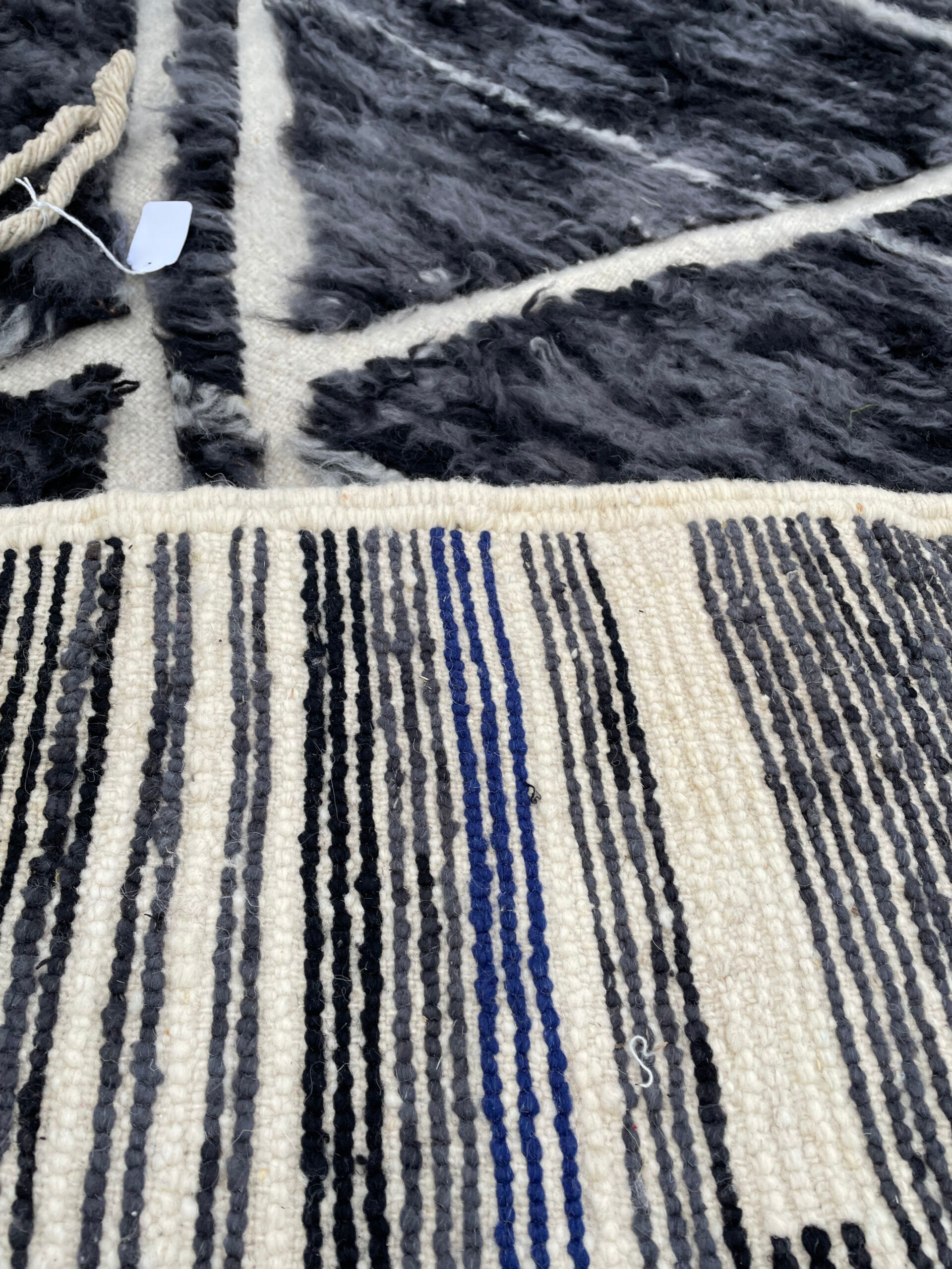 Carpet Black Handmade Wool Living Room, 260x380 cm