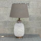 White earthenware pineapple lamp
