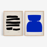 Paire de tirages giclée, ensemble d’art mural abstrait de deux, 50x70cm