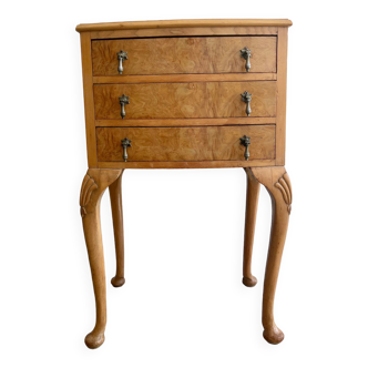 Vintage French Louis Style Bedside Table with Drawers