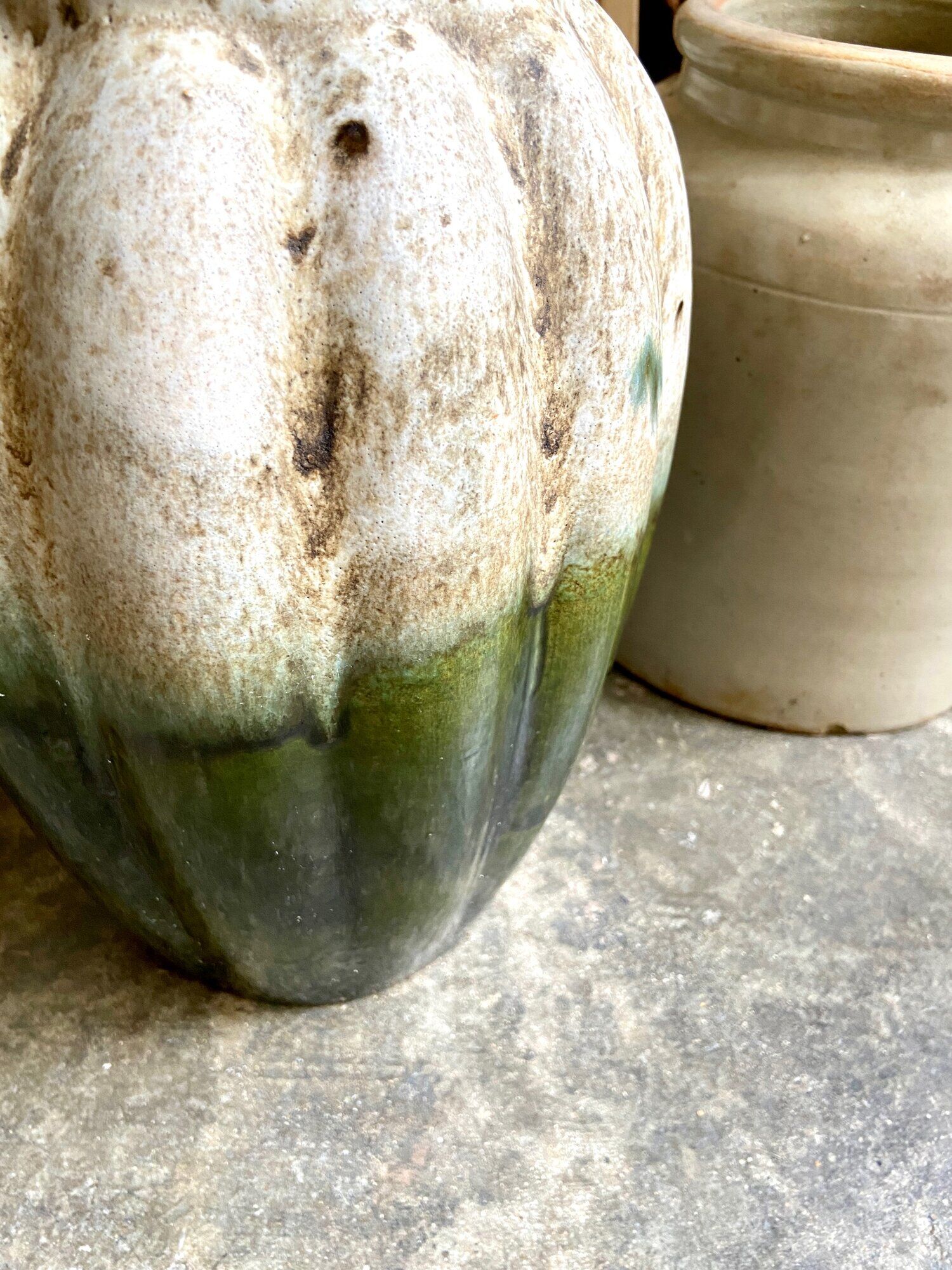 W. Germany vase in brown and green glazed ceramic