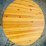 Round pine table with extensions by Rainer Daumiller