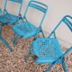 Lot of 5 Souvignet 1960 metal folding chairs