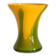 Vase artistique vert et jaune fait main, milieu du XXe siècle, Europe, 1960