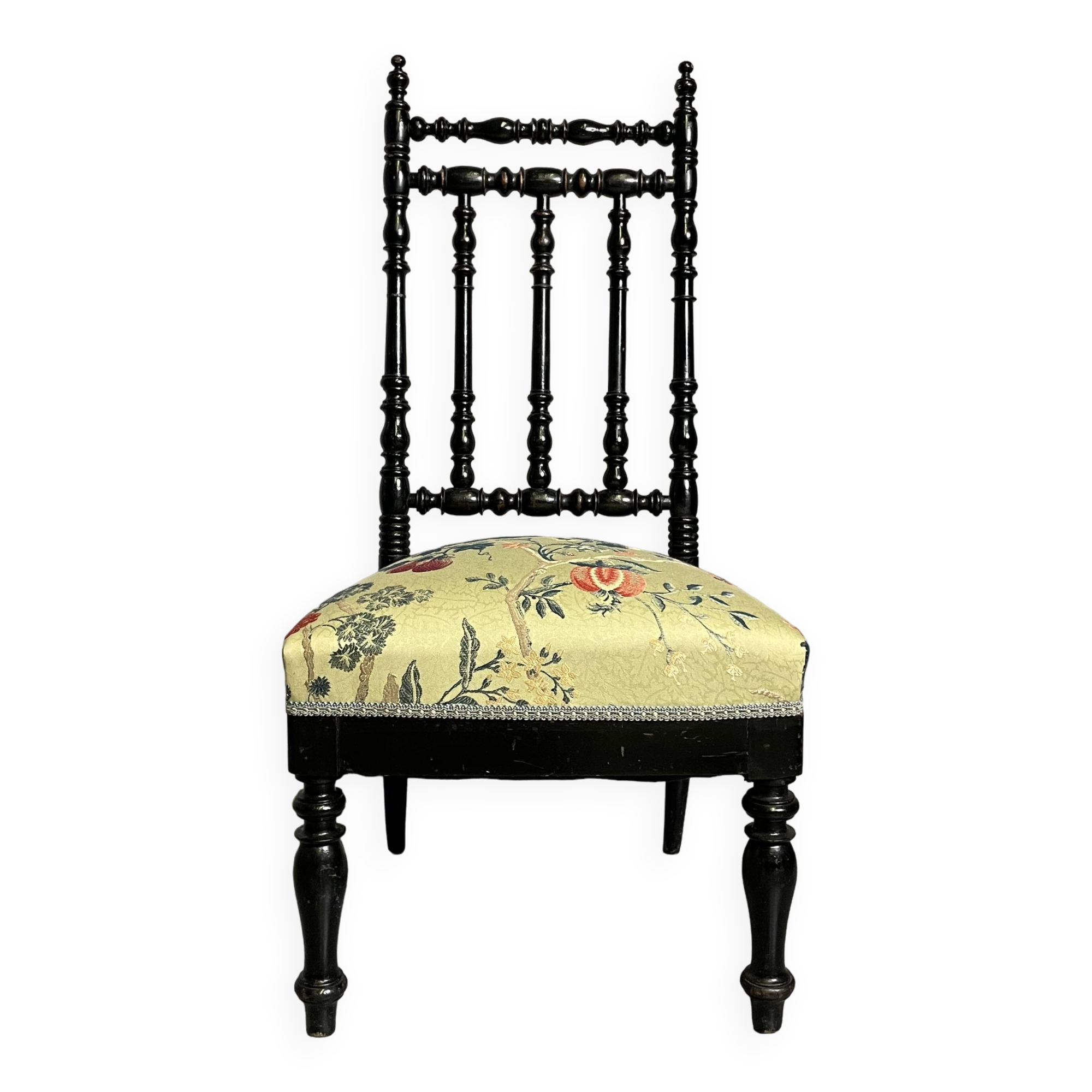 Antique Parlor Chair with Nobilis Floral Fabric