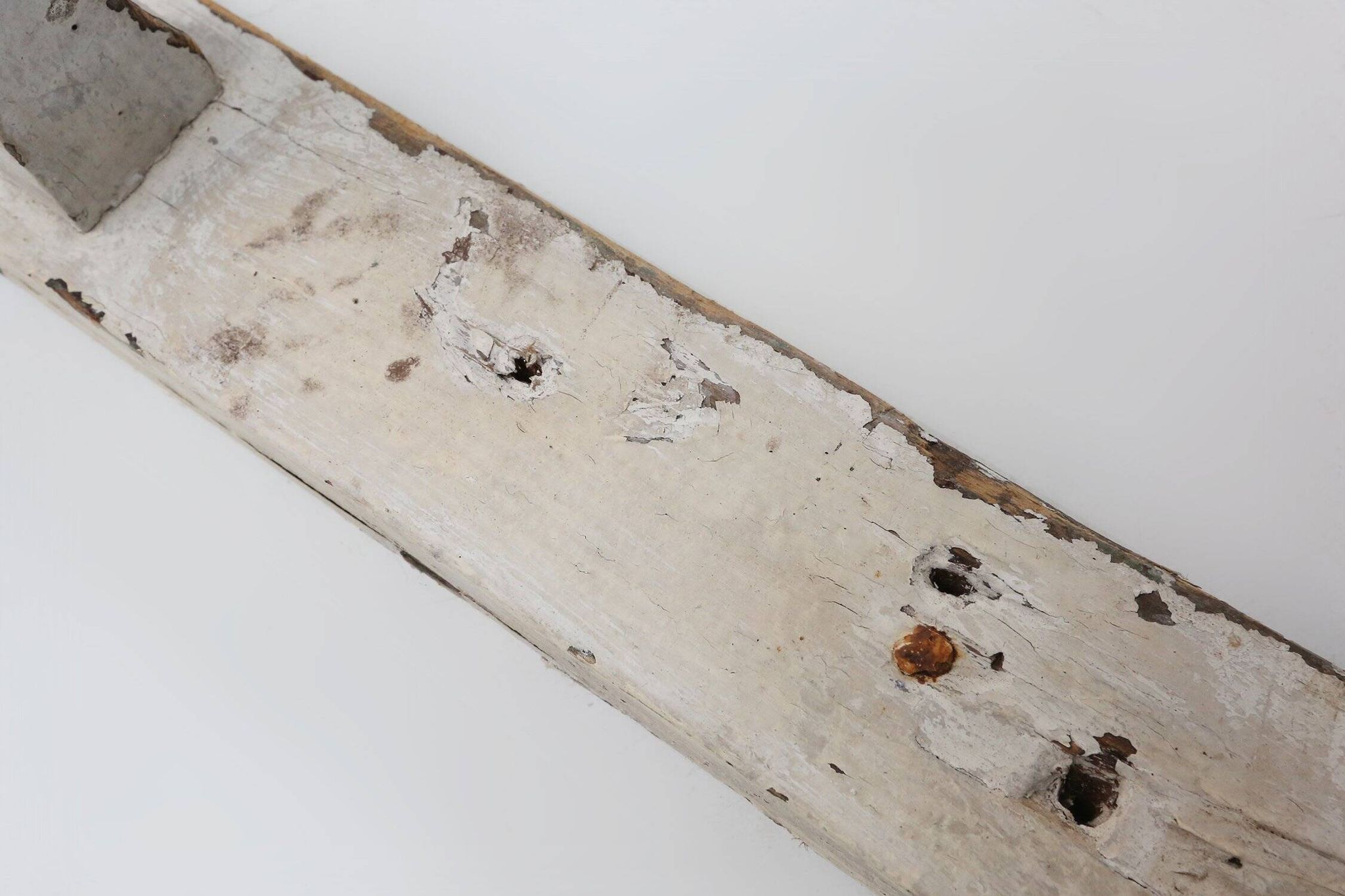 Industrial White Wall Mounted Coat Rack in Wood, Belgium, 1920s