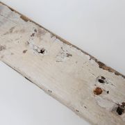 Industrial White Wall Mounted Coat Rack in Wood, Belgium, 1920s
