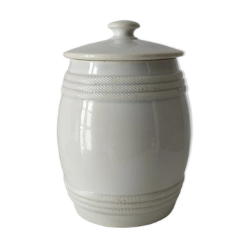 Ancien pot couvert moutardier Creil Montereau
