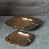 Trio of stackable brass ashtrays
