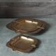 Trio of stackable brass ashtrays