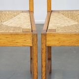 Set of 4 oak Haagse School design dining chairs from the early 1900s