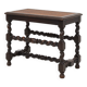 Antique French wooden stool with rattan top, ca. 1880