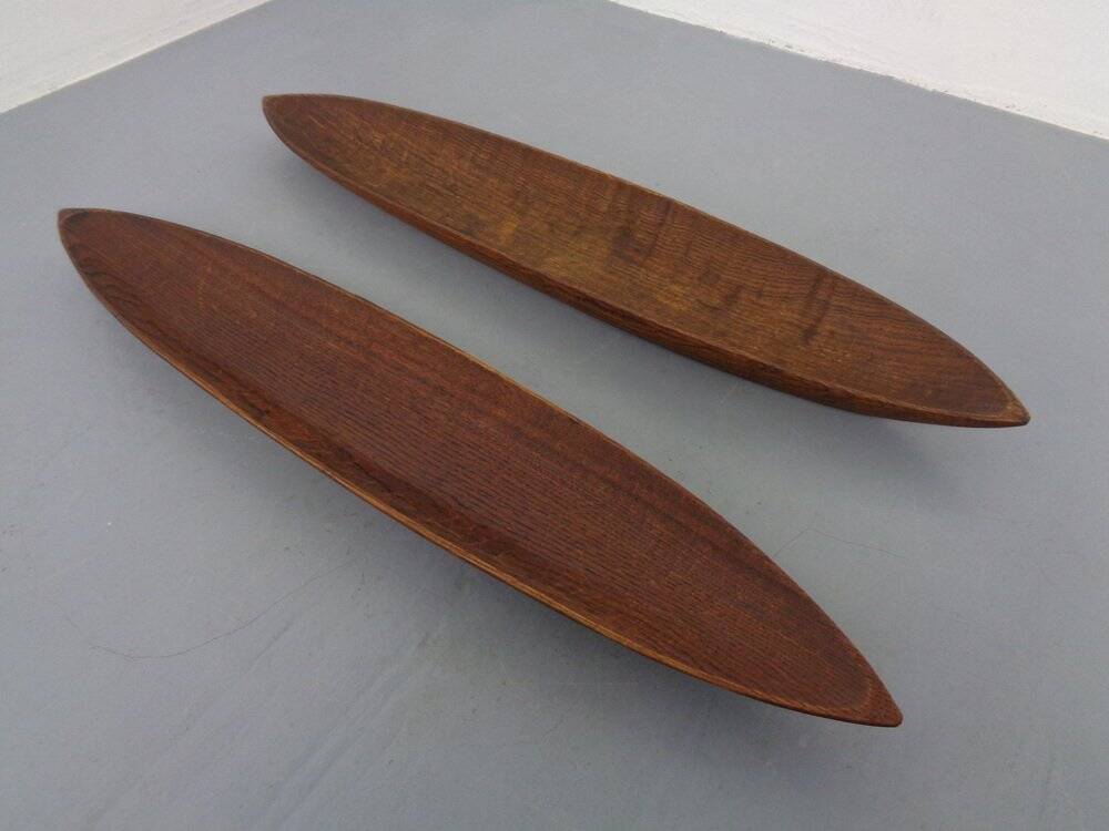 Large Italian Wooden Bowls by Fulgenzi, 1960s, Set of 2