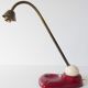 Exceptional ashtray lamp ceramic white and bordeaux 1950 vintage rockabilly 50's lamp