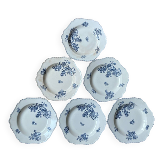 Blue flowered ironstone deep plates from Saxony