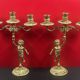 Very Beautiful Pair of Candlestick Candelabra circa 1950 in bronze/brass 30 cm