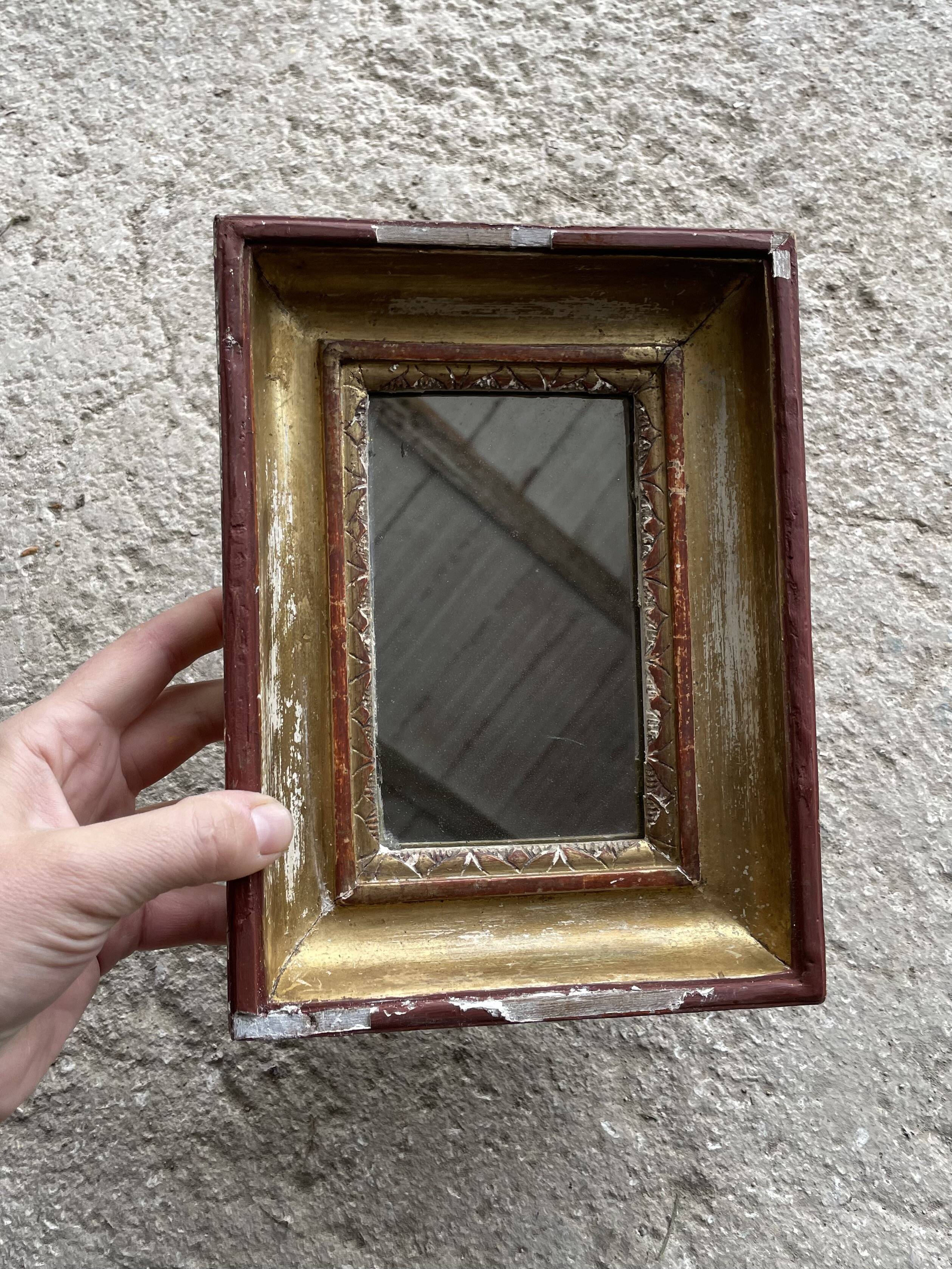 Small antique gold mirror 16x23cm