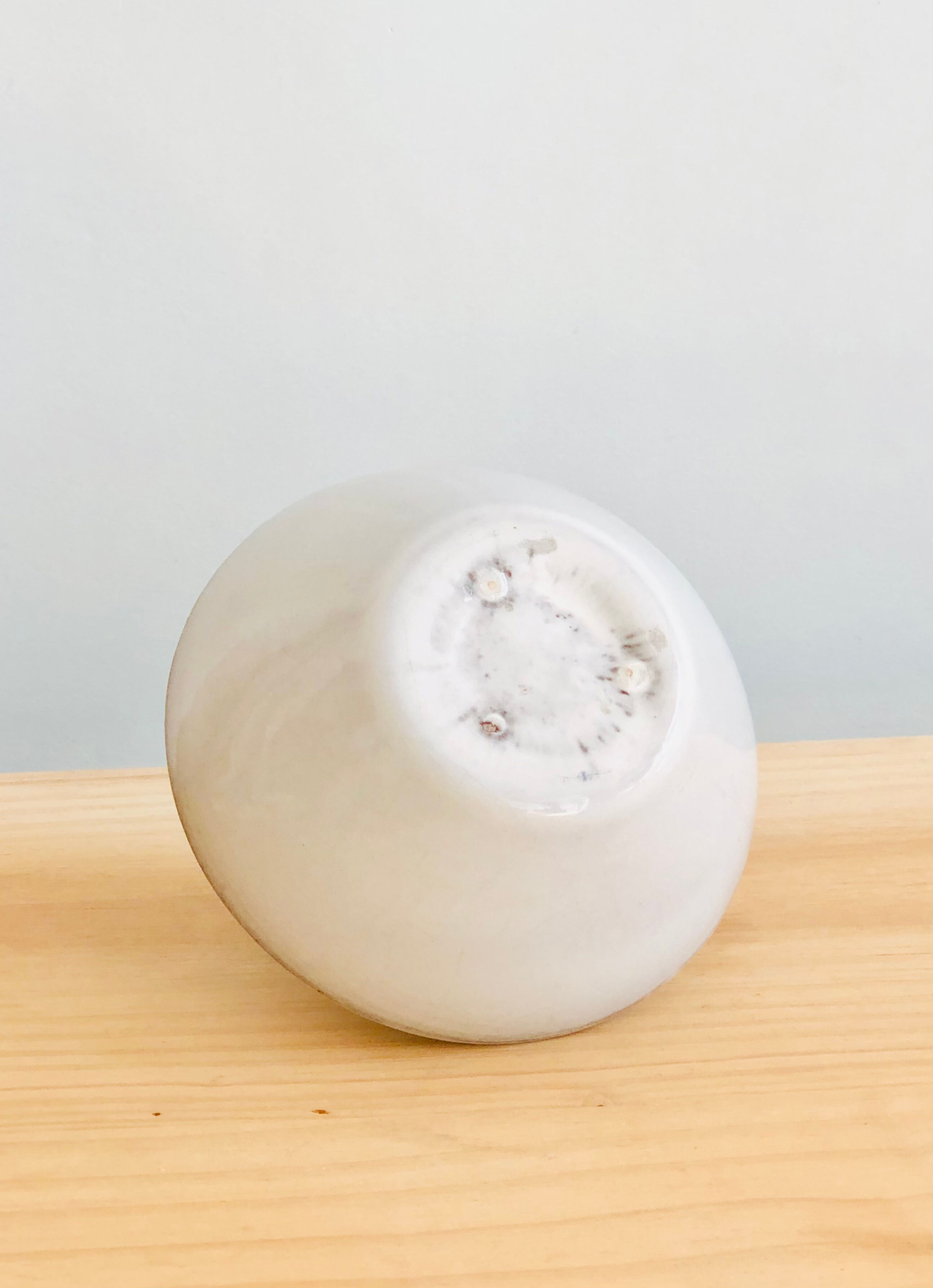 White enamelled terracotta vase