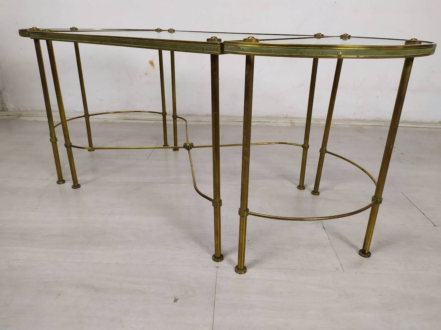 Golden brass coffee tables