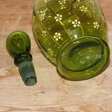 Napoleon III enameled liquor service with gilded brass basket