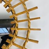 Vintage rattan sunburst mirror from the 1960s
