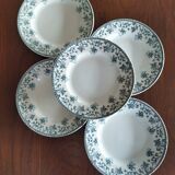 5 flat plates in St Amand "Jane" iron clay