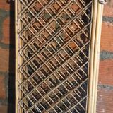 Large old triptych screen in vintage rattan