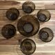 6 bowls + 1 large Duralex salad bowl beautiful Creole smoked glass