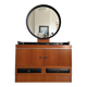 Vintage Mid-Century teak dressing table with large round mirror.