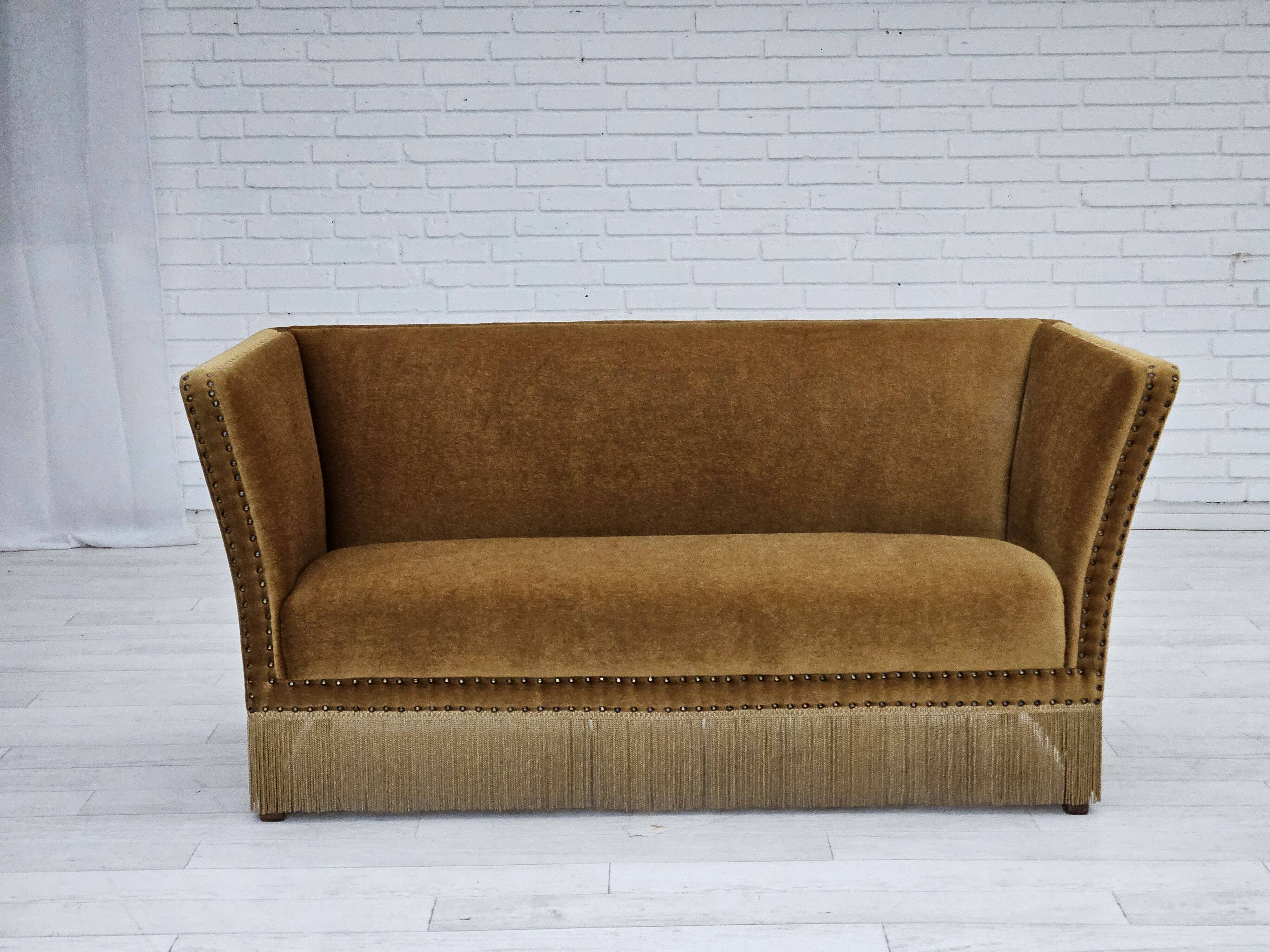 1960s, Danish 2 seater sofa, furniture velour, original condition.