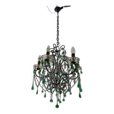 Lustre Macaroni Vert Murano Années 1950