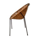 Wicker and metal armchair
