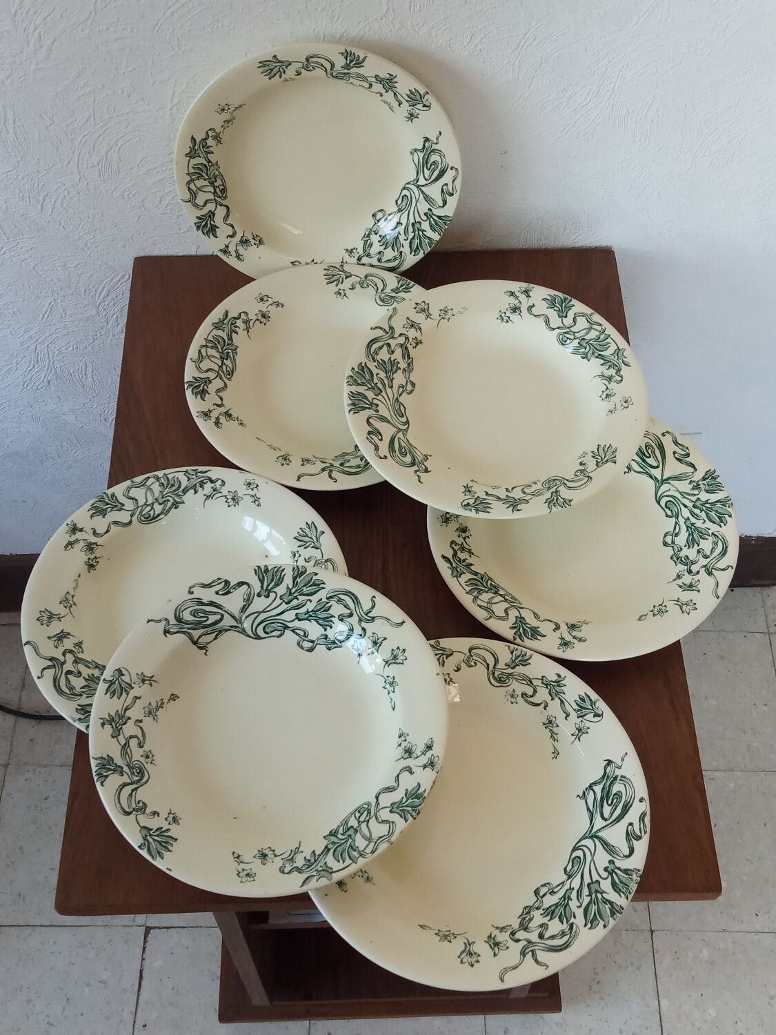 Seven hollow plates Terre de fer de Salins