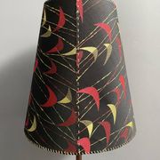 Danish Teak floor lamp with Black and Red , Yellow shade 1960s