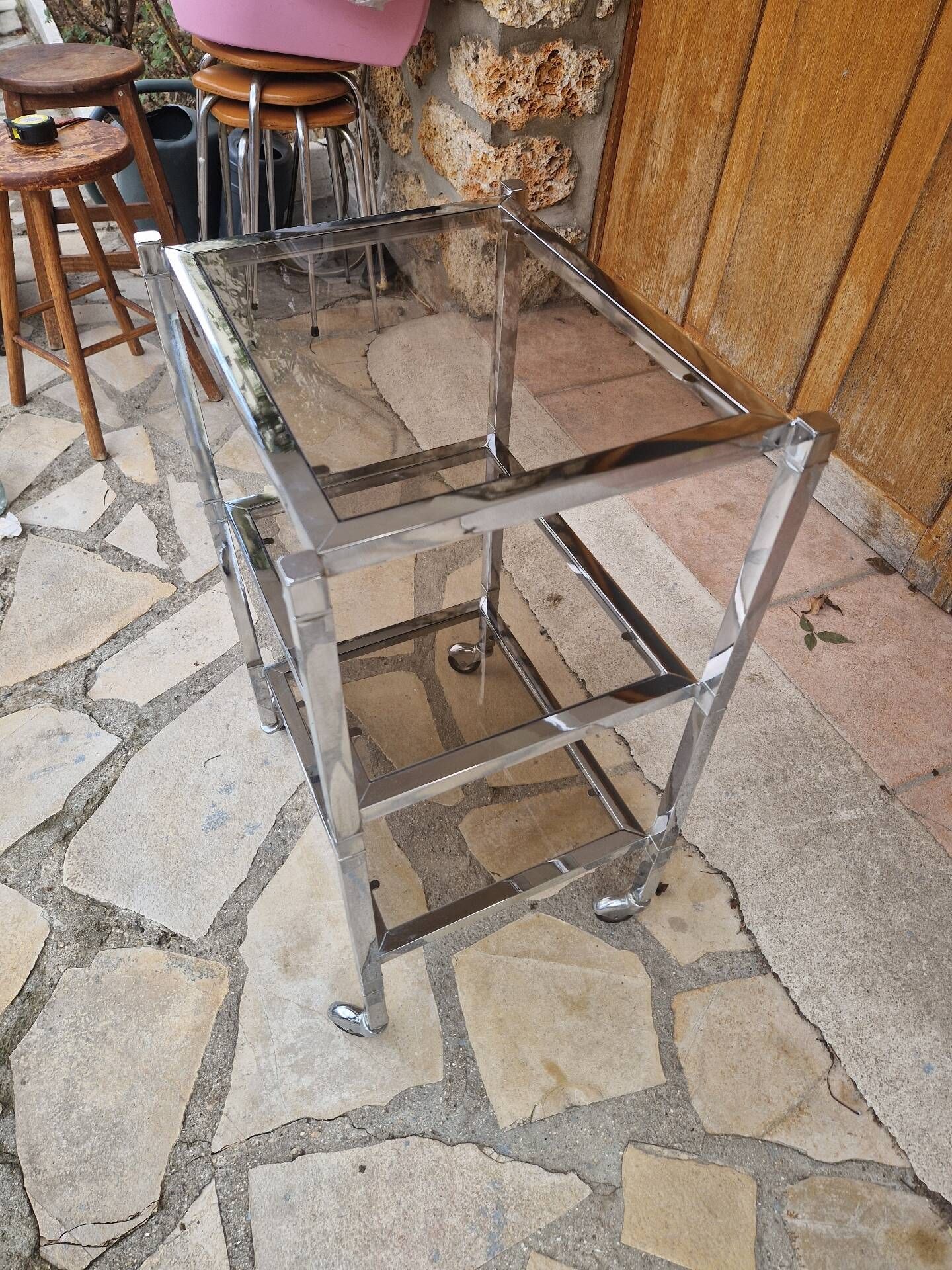 Vintage wheeled dessert table